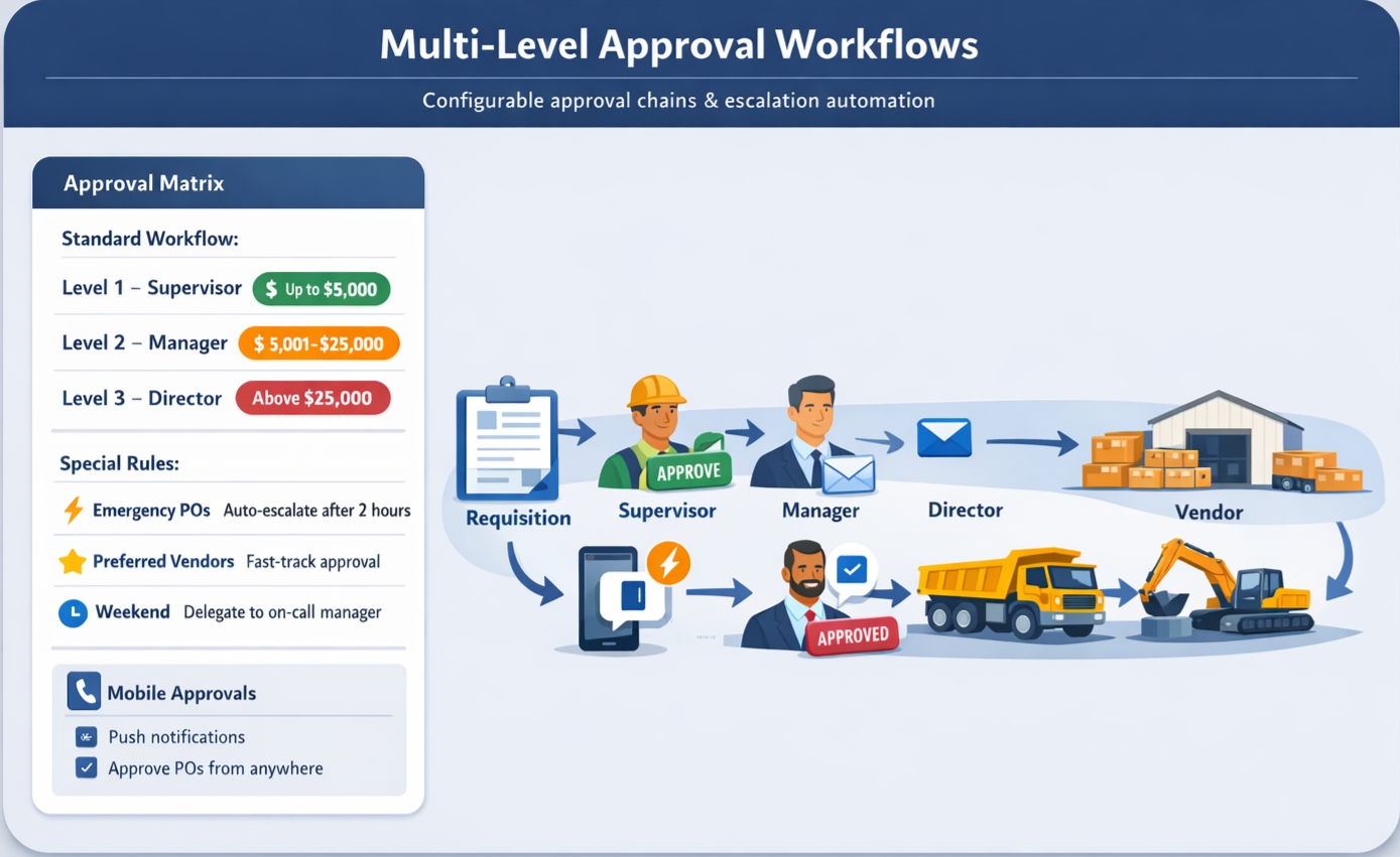Multi-level approval workflows